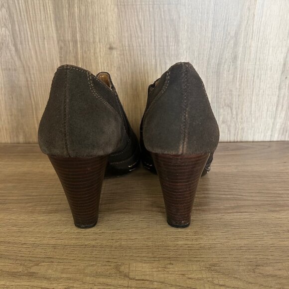Sofft Womens Simola Boot Brown Suede Chelsea Bootie Shootie Heel SZ8 Comfort - Picture 3 of 11